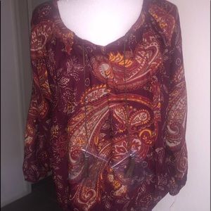 NWT Sonoma Lifestyle Sz Large Paisley Top